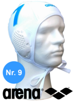 Arena waterpolo cap (size m/l) wit nummer 9