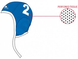 Turbo Waterpolo Cap blauw nummer 3 New Gen (luchtdoorlatend gaas stof)